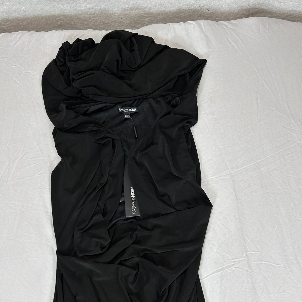 Fashion Nova Deep Down Sleeveless Hooded Maxi Dress Black D9033SL XS NWT - Picture 2 of 15